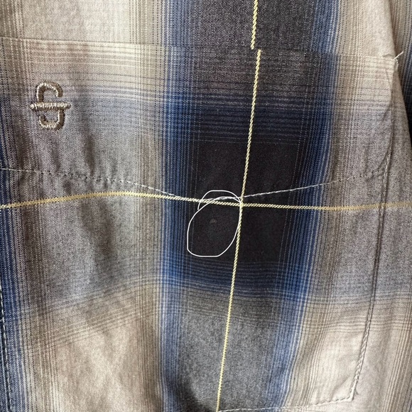 Stetson Western Shirt Men's XL Blue & White Plaid Button Up Long Sleeve Rodeo - Picture 13 of 14